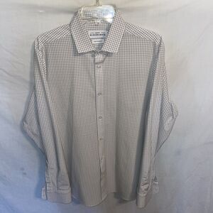 Mizzen & Main Leeward Men’s Dress Shirt Size Large White Striped Business Formal